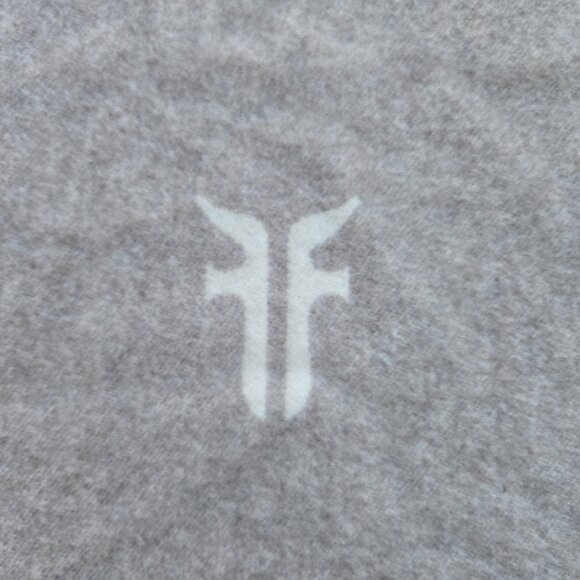 Frye & Co Wool Cashmere Fringe Logo Scarf - Picture 5 of 8